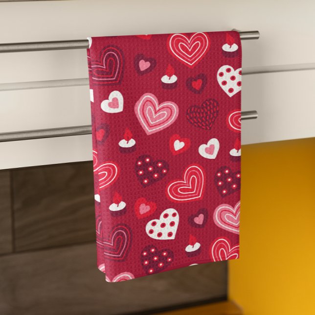 Linge De Cuisine Motif des coeurs de la Saint-Valentin rouge (Créateur téléchargé)