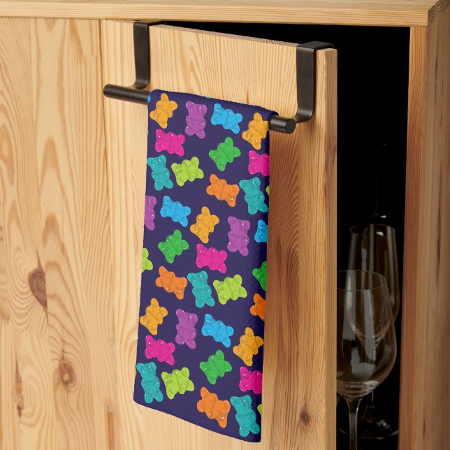 Linge De Cuisine Motif des ours de gomme (Pliage en tiers)