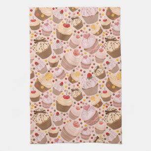 Linge De Cuisine Motif des petits gâteaux de célébration