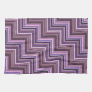 Linge De Cuisine Motif d'escaliers à rayures mauve