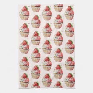Linge De Cuisine Motif dessert sucré fraise Cupcake