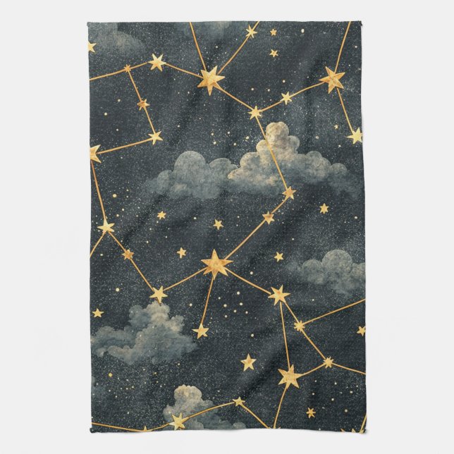 Linge De Cuisine Motif d'étoile de constellation céleste (1) (Vertical)