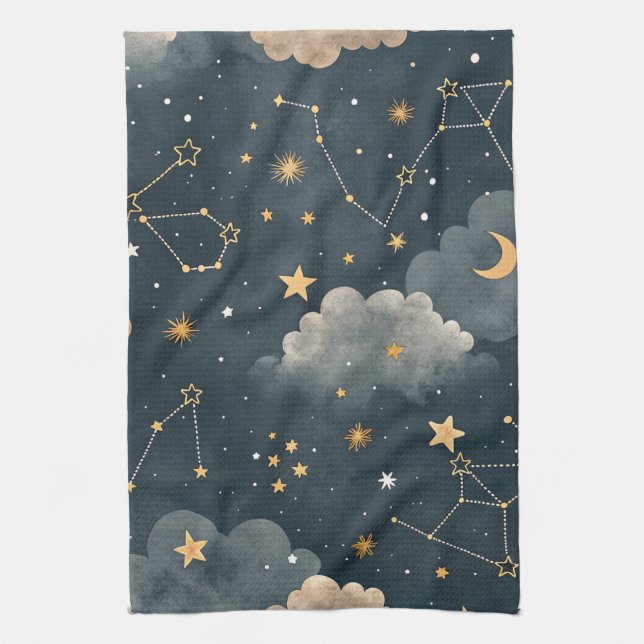 Linge De Cuisine Motif d'étoiles de constellation céleste (5) (Vertical)
