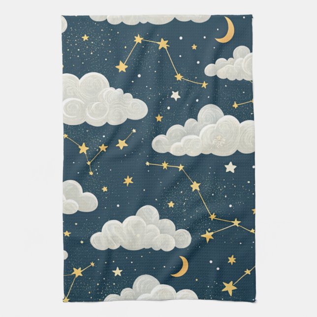 Linge De Cuisine Motif d'étoiles de constellation céleste (6) (Vertical)