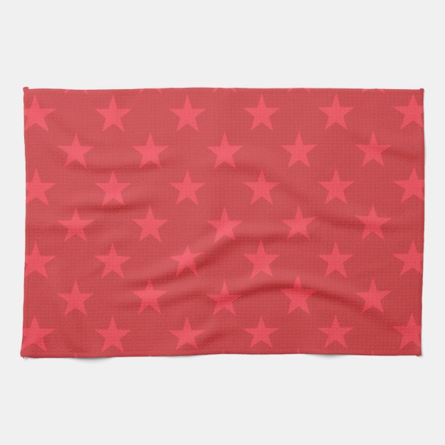 Linge De Cuisine Motif d'étoiles rouges (Horizontal)