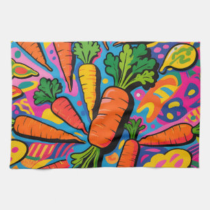 Linge De Cuisine Motif d'explosion de carotte colorée