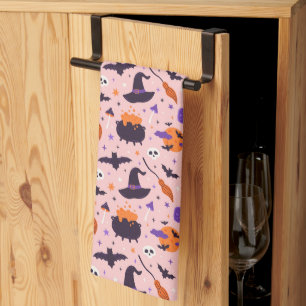 Linge De Cuisine Motif d'Halloween mou et rose