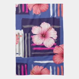 Linge De Cuisine Motif d'Hibiscus Tropical Côtier (12)