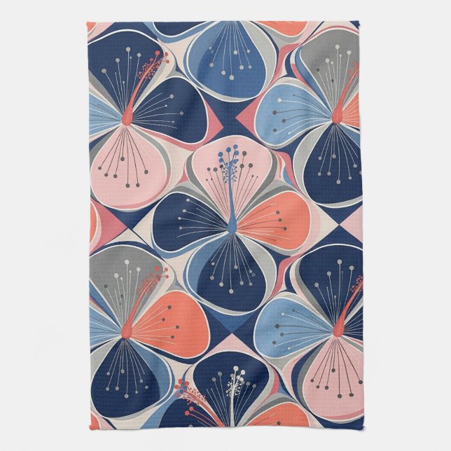 Linge De Cuisine Motif d'Hibiscus Tropical de Bord de Mer (7) (Vertical)