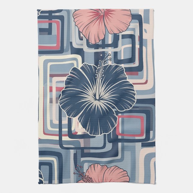 Linge De Cuisine Motif d'Hibiscus Tropical de Côte (10) (Vertical)