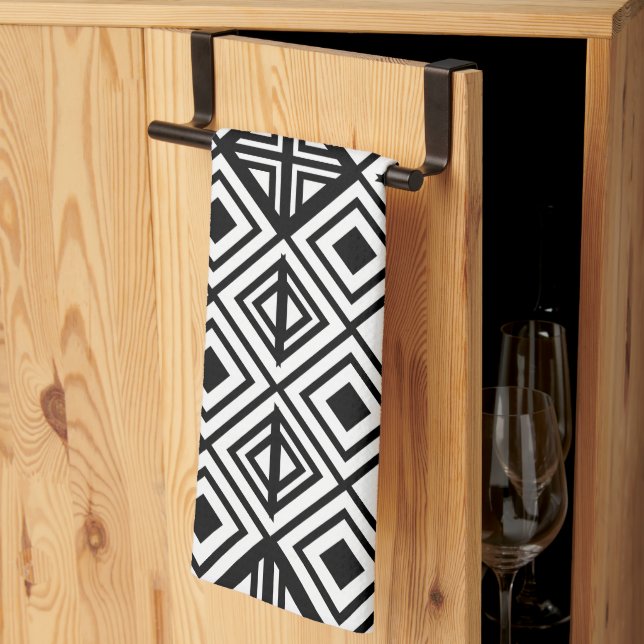 Linge De Cuisine Motif diamant géométrique     (Pliage en tiers)