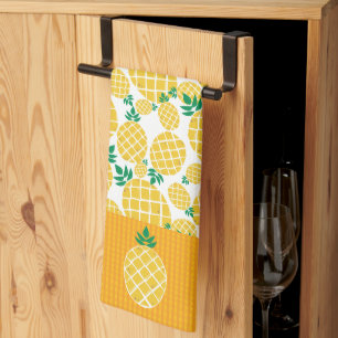 Linge De Cuisine Motif d'illustration de l'ananas tropical