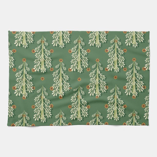 Linge De Cuisine Motif d'illustration des arbres de Noël (Horizontal)