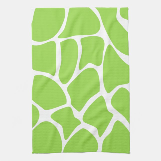 Linge De Cuisine Motif d'impression de girafe en vert de chaux (Vertical)