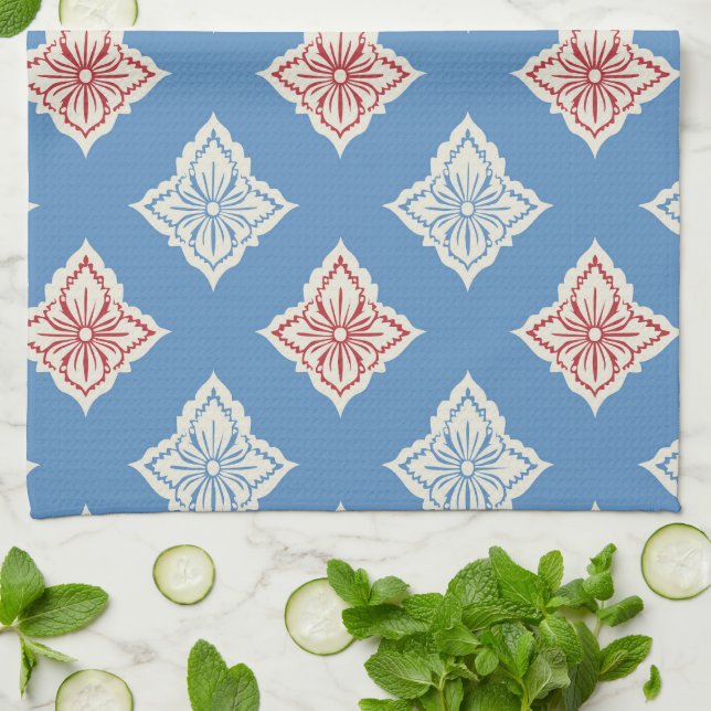 Linge De Cuisine Motif d'impression floral traditionnel (Plié)