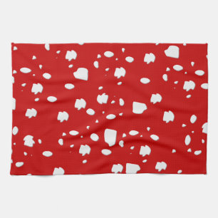 Linge De Cuisine motif dot avec champignon de tabouret rouge