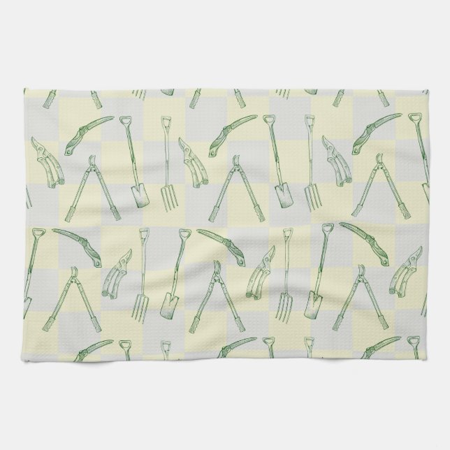 Linge De Cuisine Motif d'outils de jardinage (Horizontal)