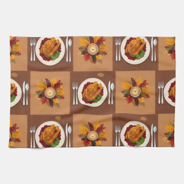 Linge De Cuisine Motif du dîner de Thanksgiving (Horizontal)