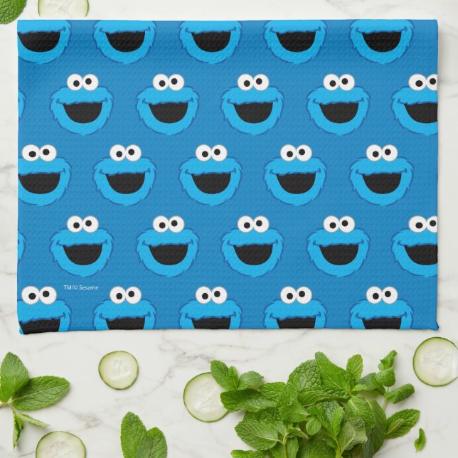 Linge De Cuisine Motif du Monstre Cookie Souriant (Plié)