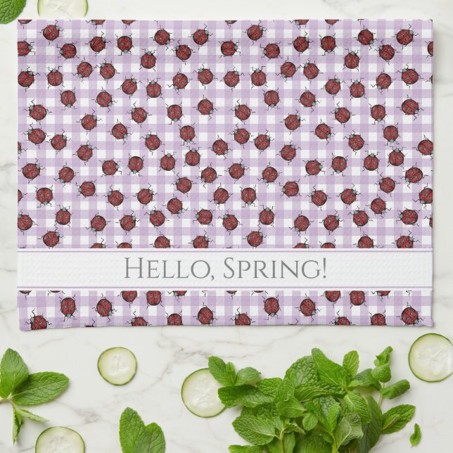 Linge De Cuisine Motif du printemps du pays Ladybugs (Plié)