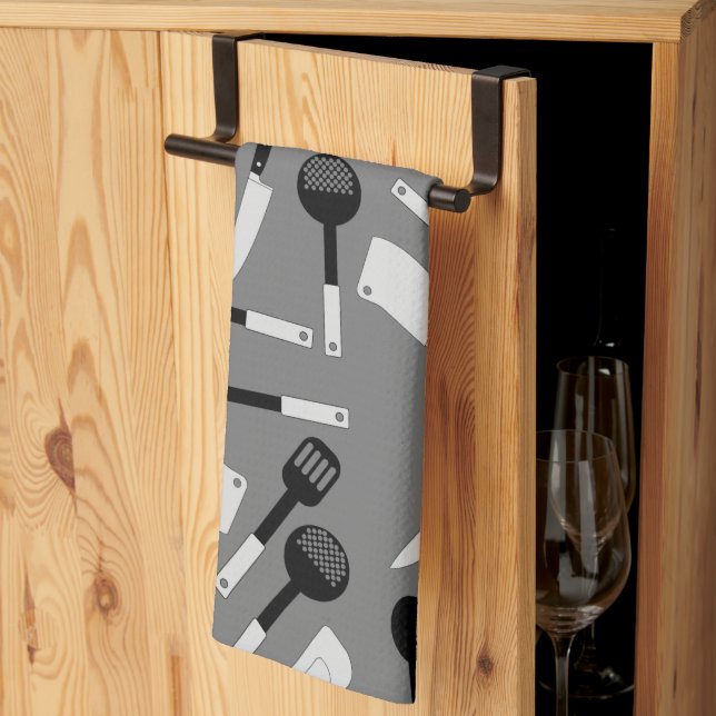 Linge De Cuisine Motif d'ustensiles de cuisine (Pliage en tiers)