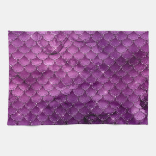 Linge De Cuisine Motif écailles de sirène ombré violet glamour