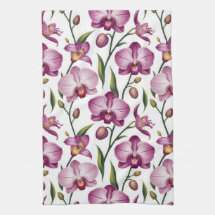 Linge De Cuisine Motif élégant et sans couture d'orchidée violette