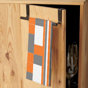 Linge De Cuisine Motif élégant géométrique à rayures carrées