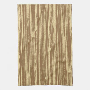 Linge De Cuisine Motif en bois de chèfle - brun de cacao et brun br