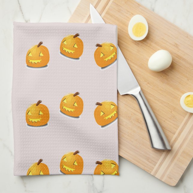 Linge De Cuisine Motif en chef citrouille orange (Quart Plié)