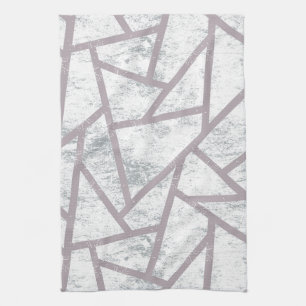 Linge De Cuisine Motif en mosaïque gris pâle