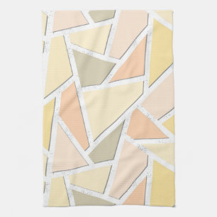 Linge De Cuisine Motif en mosaïque jaune citron