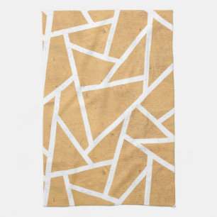 Linge De Cuisine Motif en mosaïque jaune et blanc