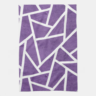 Linge De Cuisine Motif en mosaïque violette et blanche