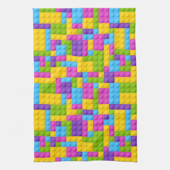 Linge De Cuisine Motif en plastique de blocs de construction (Vertical)