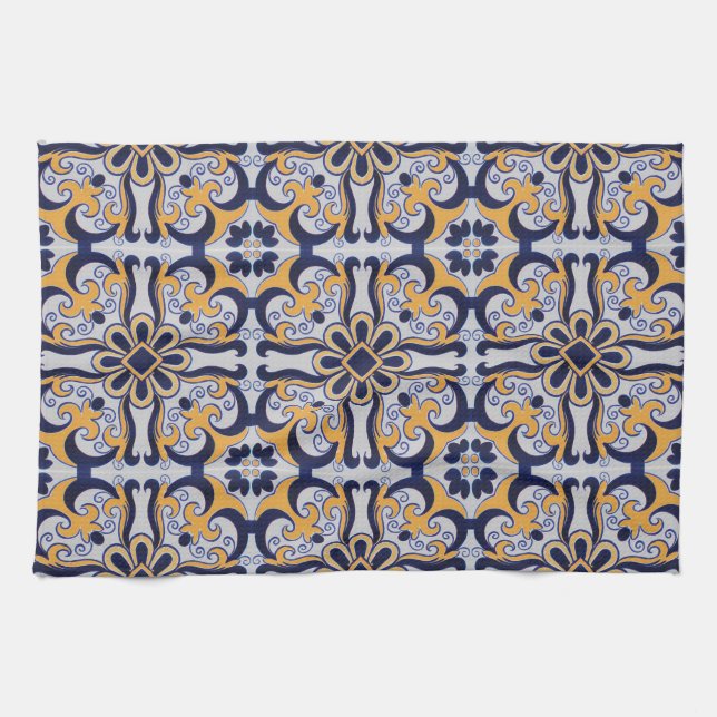 Linge De Cuisine Motif en tuiles portugaises (Horizontal)