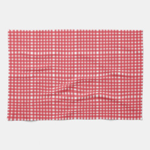 Linge De Cuisine Motif En vichy blanc rouge