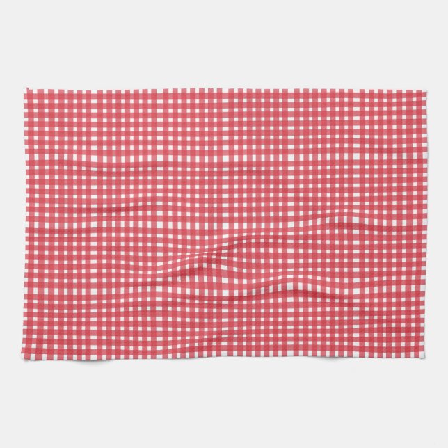 Linge De Cuisine Motif En vichy blanc rouge (Horizontal)