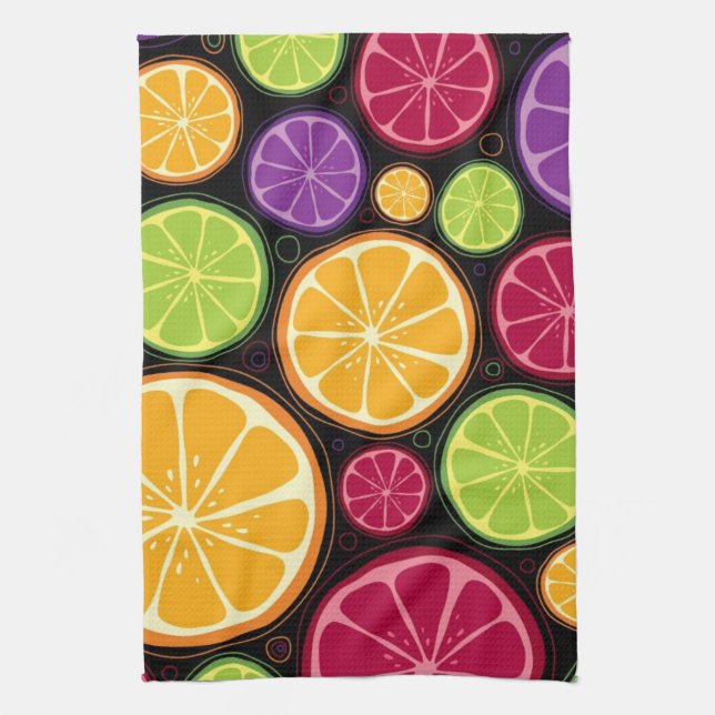 Linge De Cuisine Motif et arrière - plan oranges (Vertical)