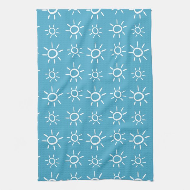 Linge De Cuisine Motif Été de Soleil Ludique Doodle (Vertical)