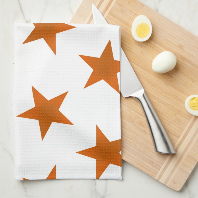 Linge De Cuisine Motif Étoiles Dorées 6 (Quart Plié)