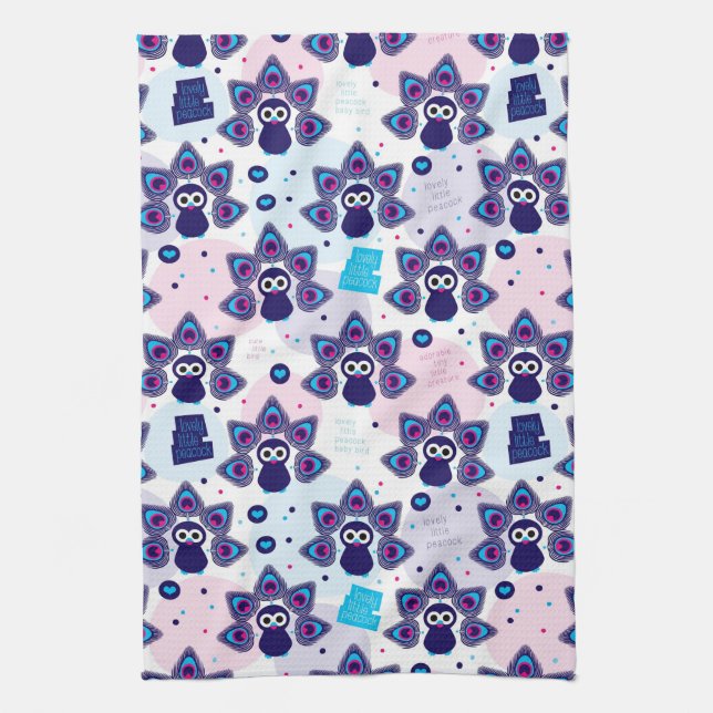 Linge De Cuisine motif exotique de paon de l'Inde (Vertical)