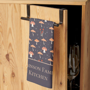 Linge De Cuisine Motif Familial de Champignons Rétro