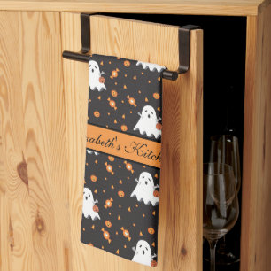 Linge De Cuisine Motif fantôme Halloween personnalisé noir