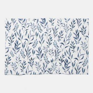Linge De Cuisine Motif Feuille Aquarelle moderne