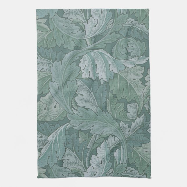 Linge De Cuisine Motif feuille d'acanthe bleu sarcelle de William M (Vertical)