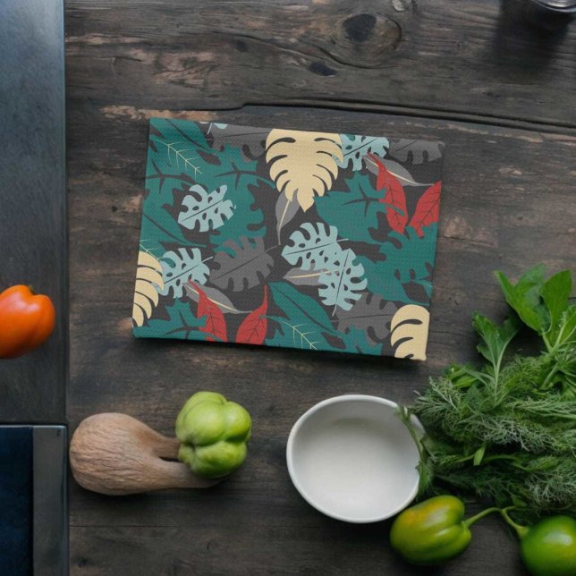 Linge De Cuisine Motif Feuille tropical (Kitchen Towel)