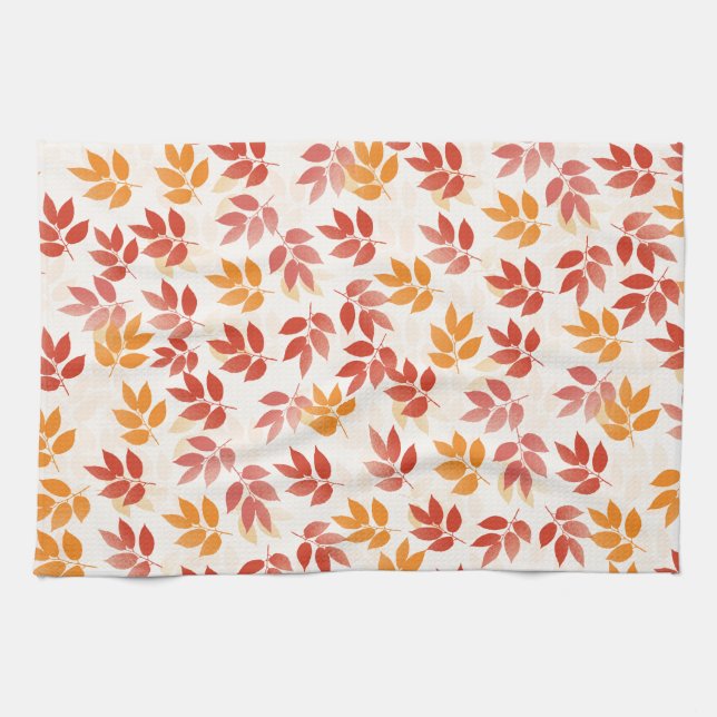 Linge De Cuisine Motif Feuilles d'automne (Horizontal)