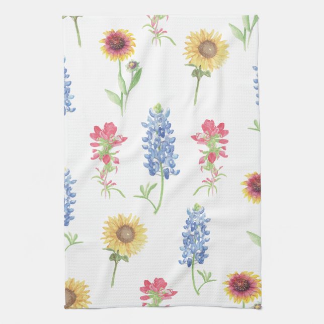 Linge De Cuisine Motif Fleur sauvage du Texas (Vertical)