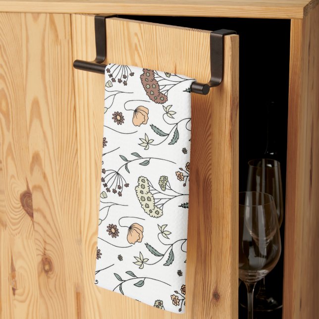 Linge De Cuisine Motif Fleur sauvage vintage (Pliage en tiers)